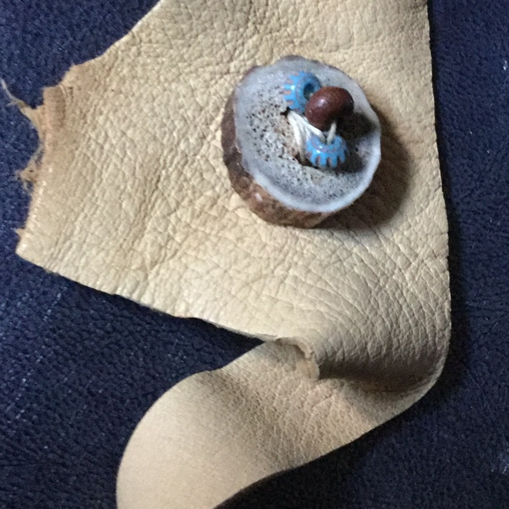 Artisan handmade scrap leather wristlet elk antler Coachella boho art festival⭐️ - Picture 8 of 9
